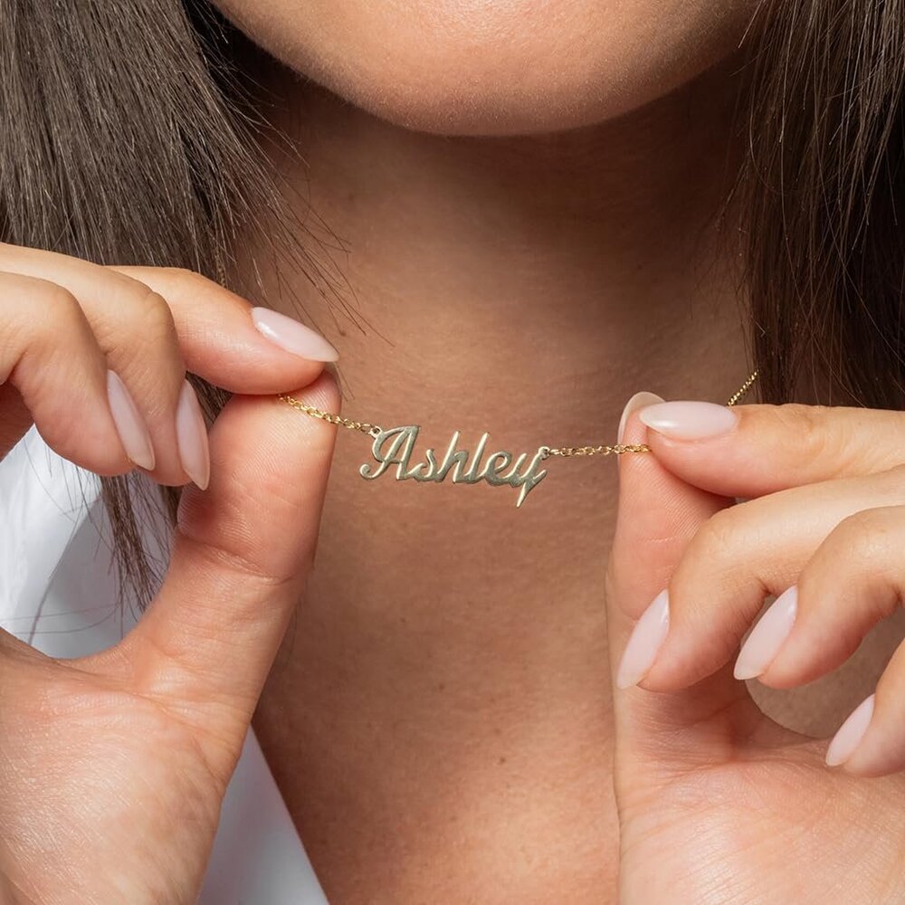 Personalized Name Necklace Solid Gold, Solid Ster… - image 4